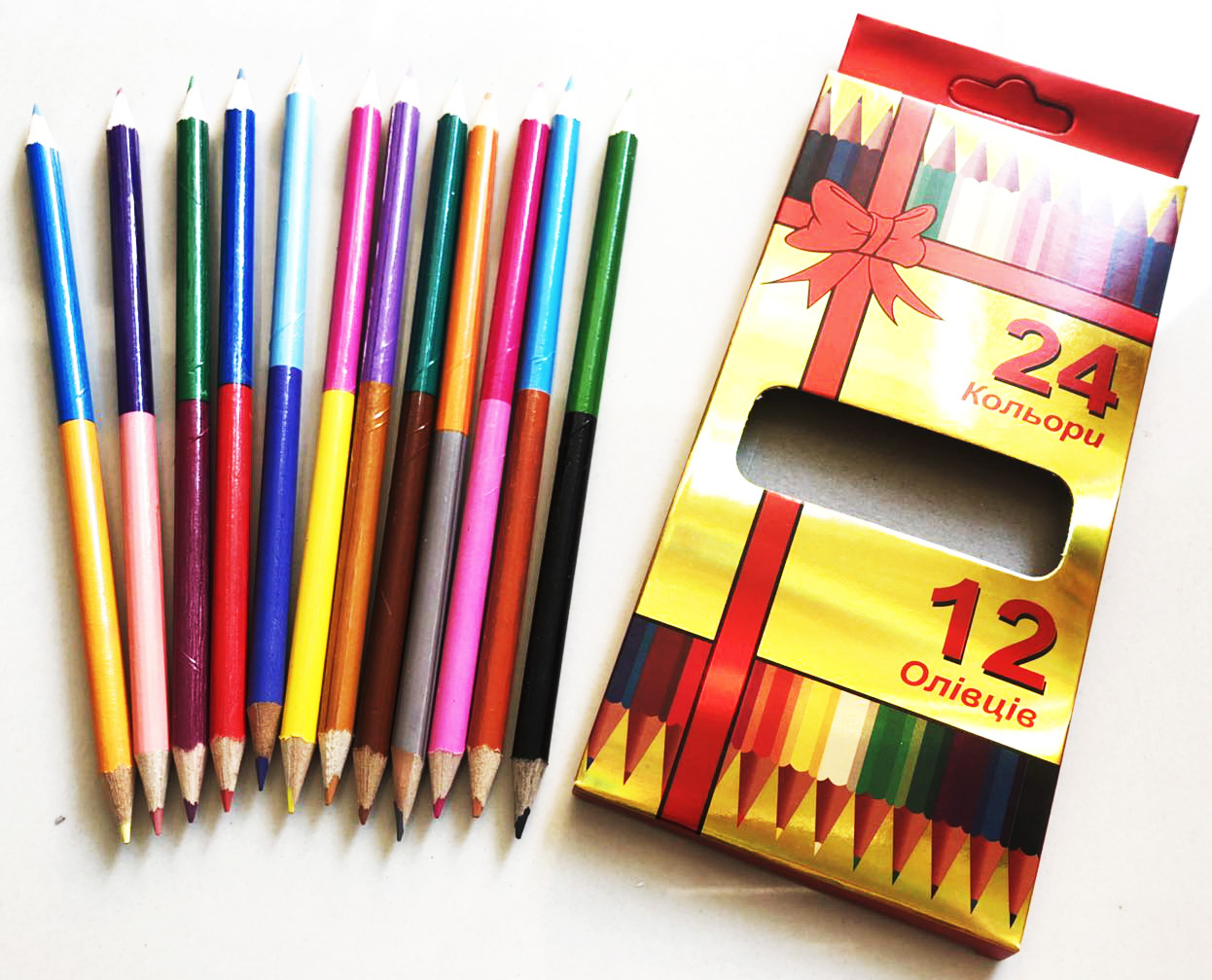 สีไม้แท่งยาว 24 สีกล่อง 20 ซม.