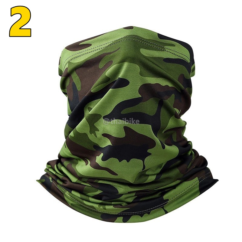 ปั่นจักรยาน ตกปลารุ่นเย็บขอบ ผ้าคลุมหัวทั้งใบ ผ้าบัฟแบบลาย กันแดด กันฝุ่น เช็ดเหงื่อ ผ้ากันเหงื่อ ลายสวย ลายพราง