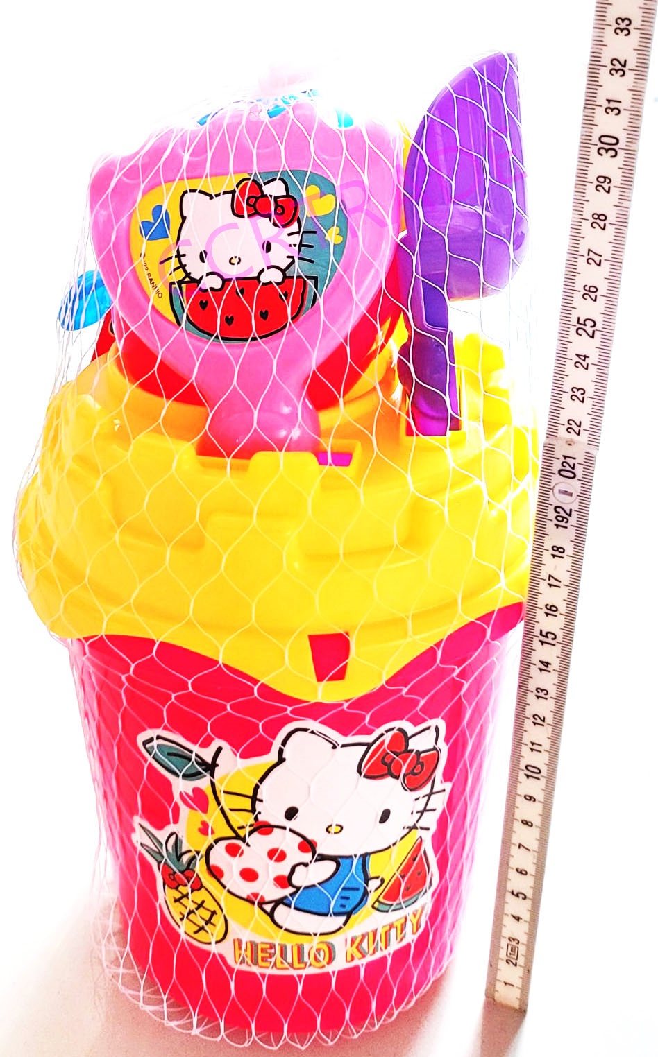 ชุดเล่นทรายคิตตี้+กาถุงตาข่าย 14x27.5 ซม.(ลิขสิทธิ์แท้)(1x3)