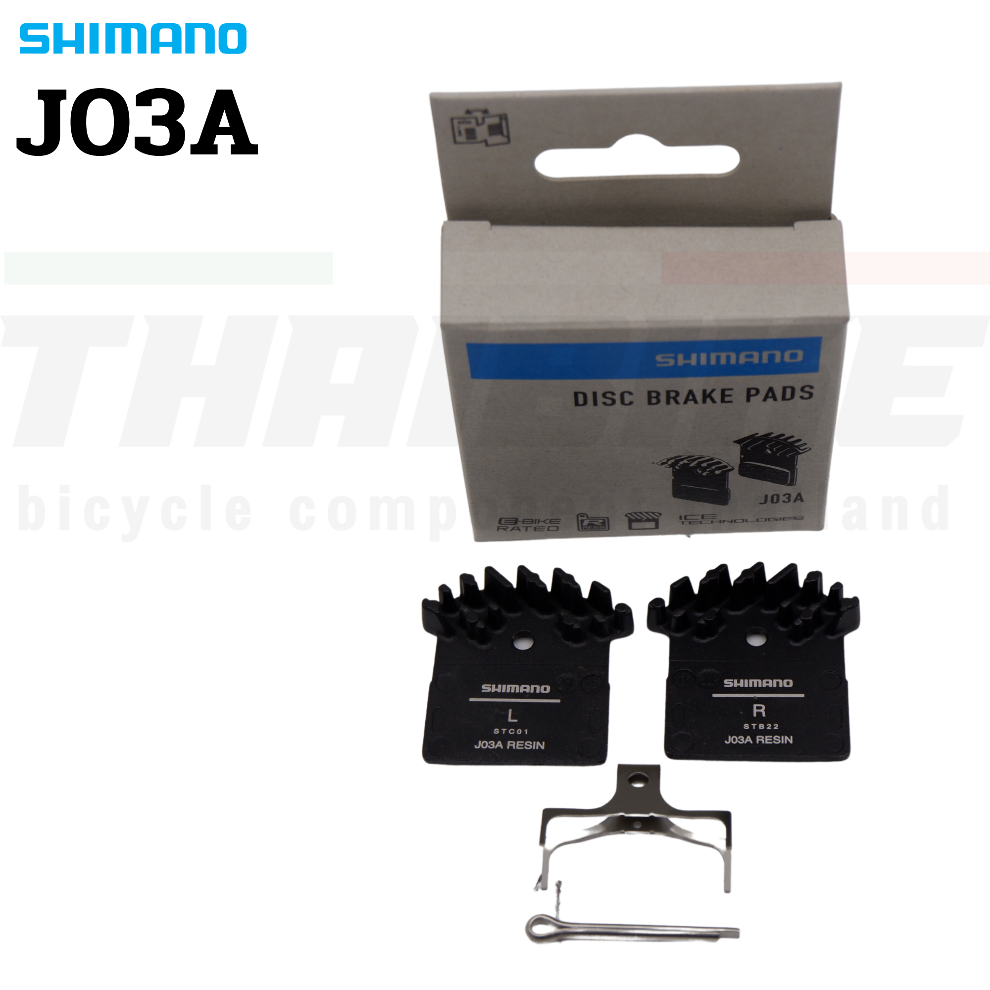แผ่นยางเบรคจักรยานเสือภูเขา SHIMANO XT J03A BRM8100, RESIN, W/O FIN มีปีกระบายความร้อน