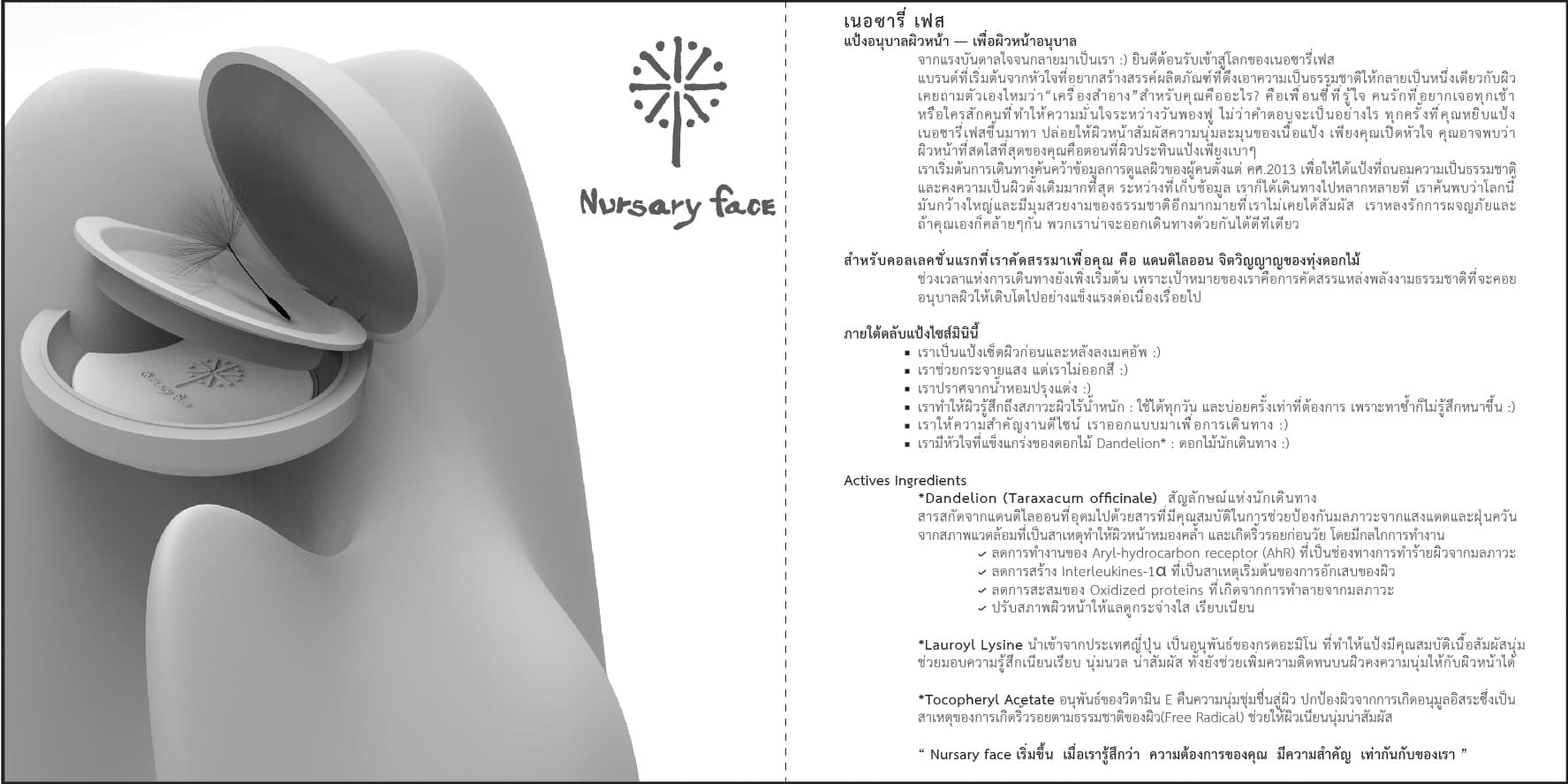 เนอซารี่ เฟส แป้งแต่งหน้าต้านมลภาวะ ป้องกัน PM2.5 พร้อมบำรุงฟื้นฟูผิวให้อ่อนเยาว์ ขนาด 5 กรัม Nursary face : Natural Anti-pollution Facial Powder 5g