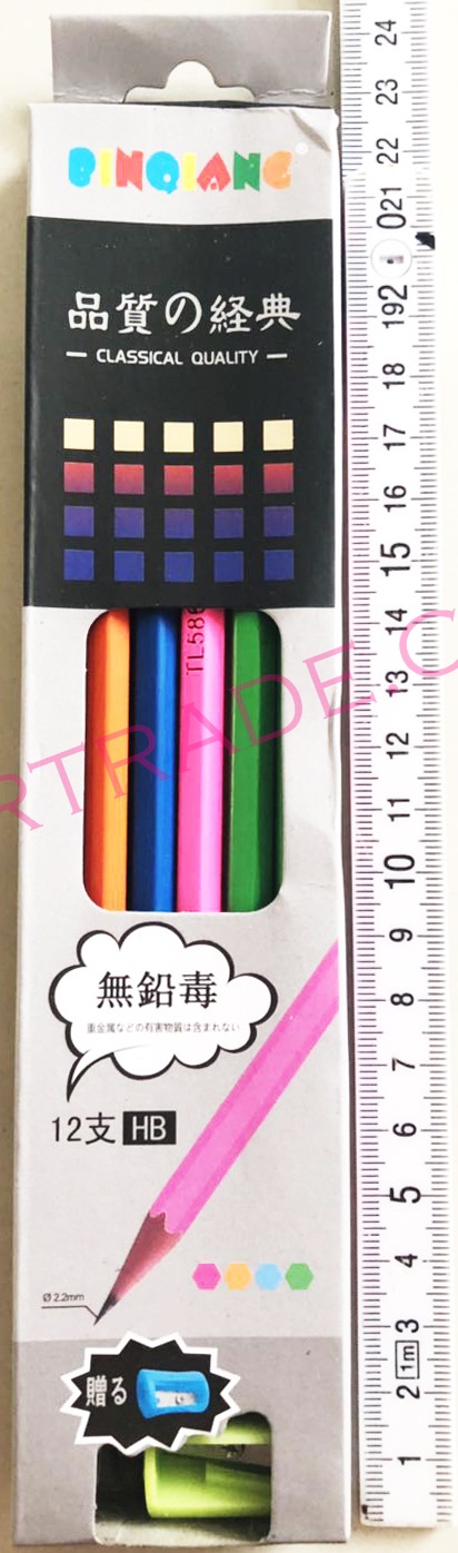 ดินสอ HB 12 แท่ง+กบเหลากล่อง 24 ซม.