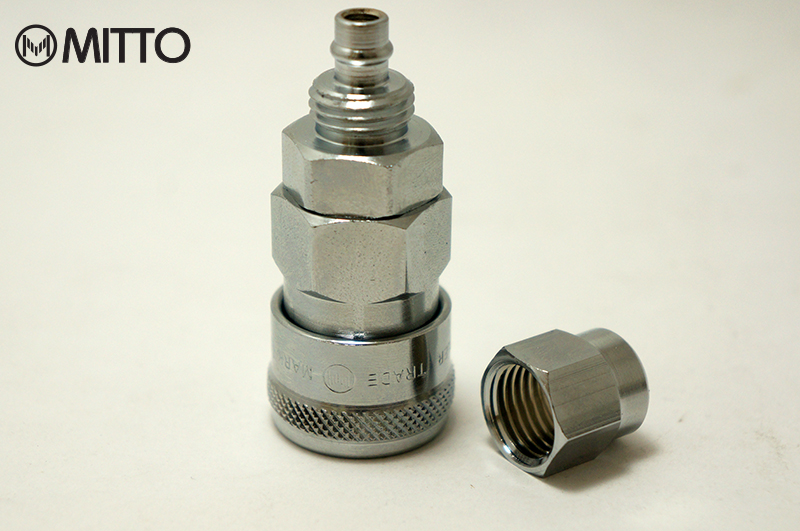 30 SAH ใช้กับท่อ PU ขนาด 8x12 mm. (แบบน็อตล็อค) NUT COUPLER SOCKET