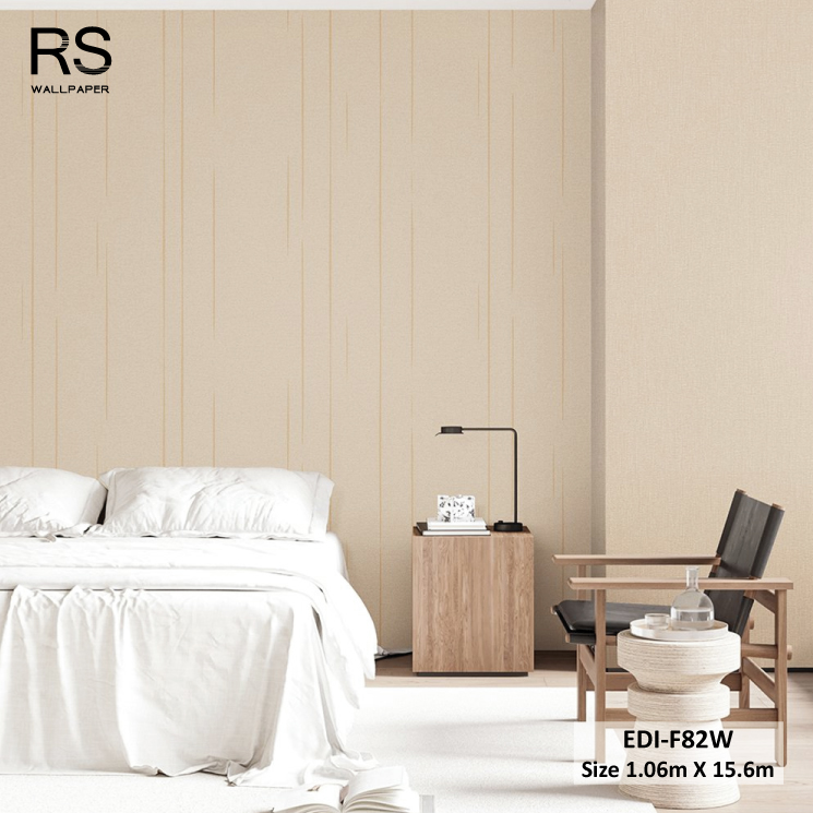 วอลเปเปอร์สไตล์โมเดิร์น ลายเส้นสีทอง พื้นสีน้ำตาล EDI-F82W