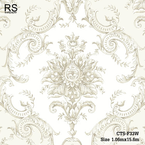วอลเปเปอร์ ลายหลุยส์คลาสสิค สีขาว CTS-F33W