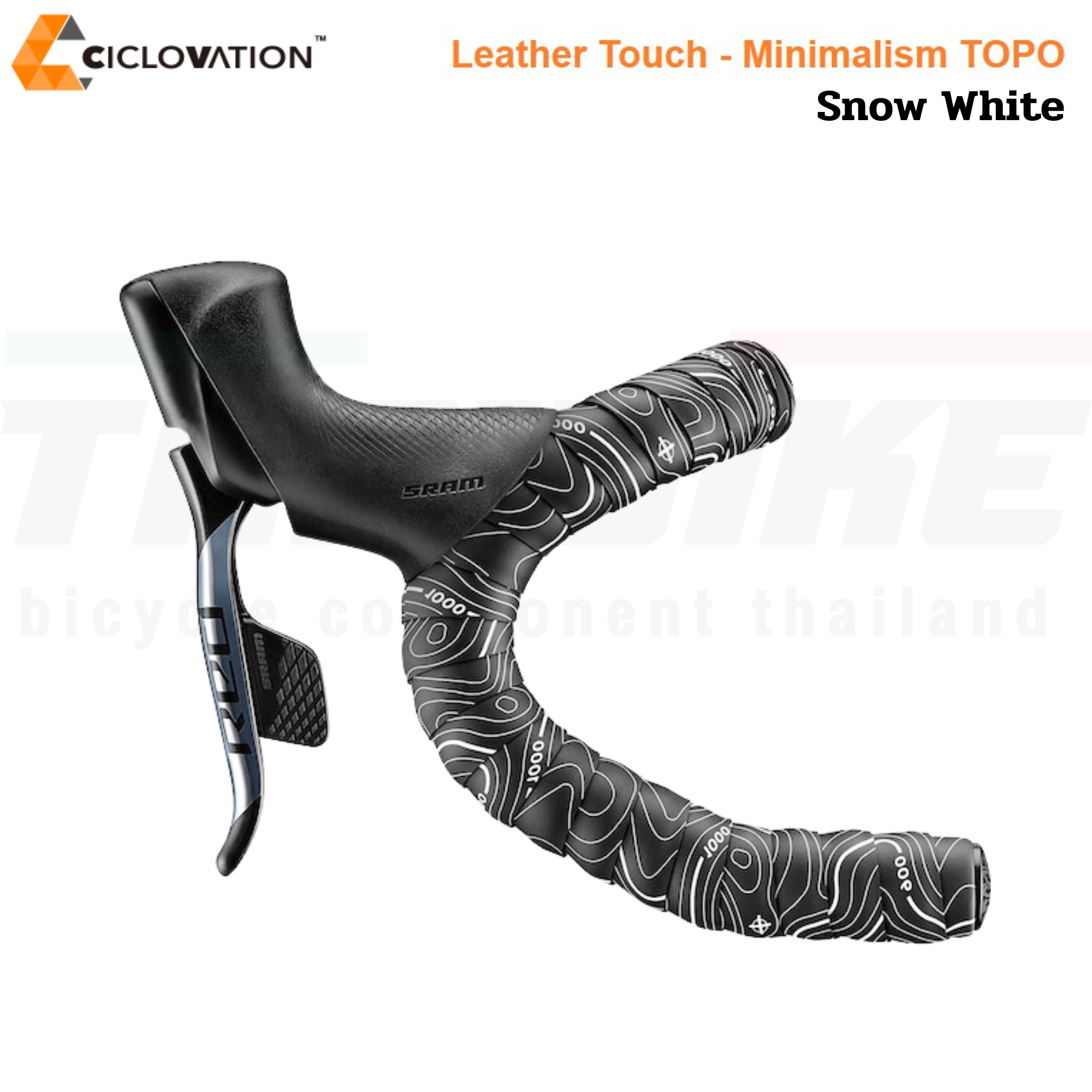 ผ้าพันแฮนด์จักรยานเสือหมอบ CICLOVATION Leather Touch - Minimalism TOPO