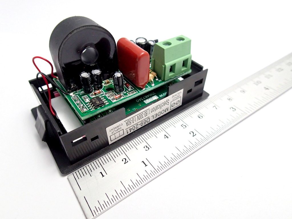 AC 2-in-1 Voltmeter/Ammeter 100-300V 0-50A LCD with Backlight Display [ฺBlackCover]