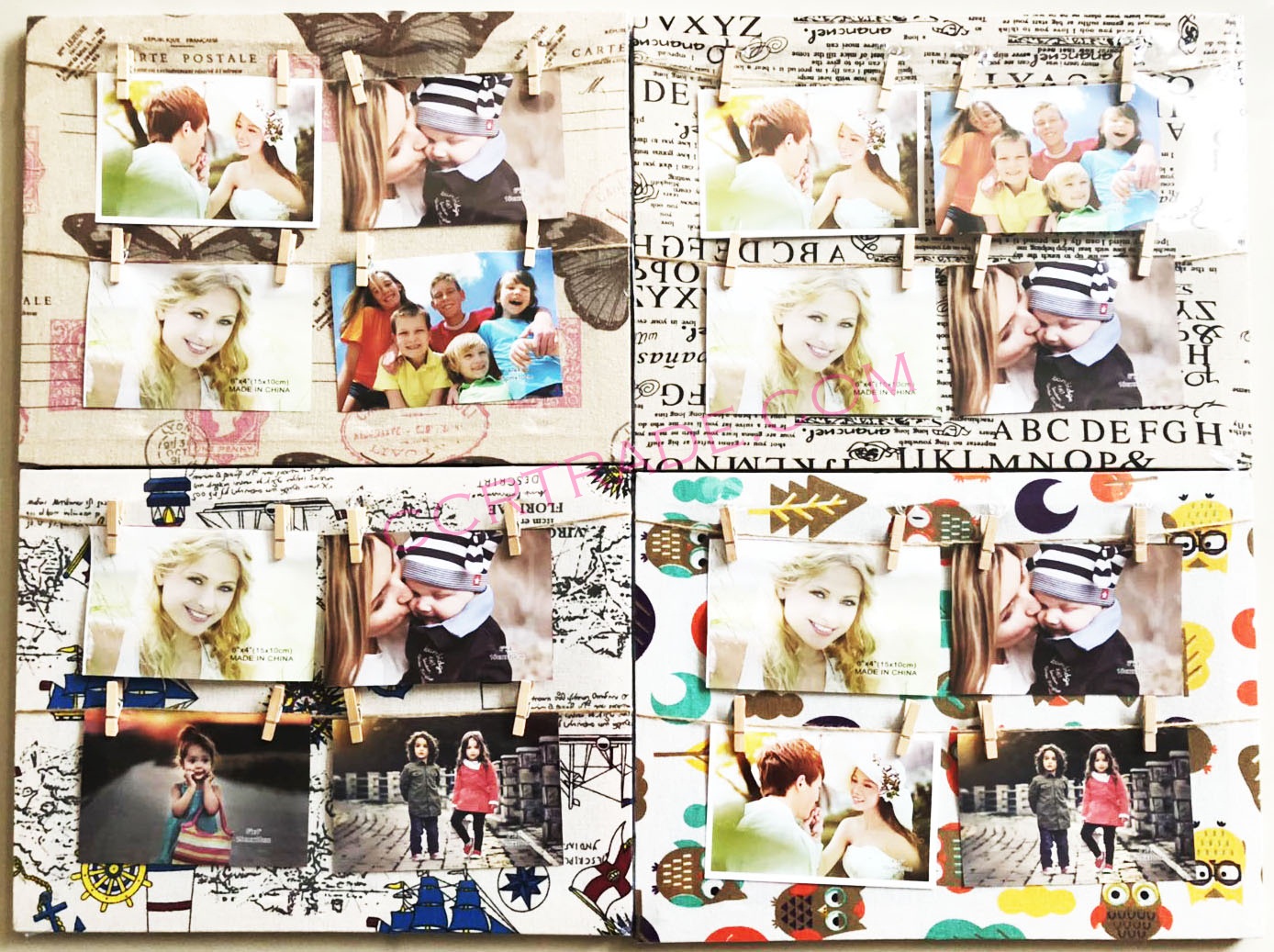 กรอบรูปตกแต่งห้อง+ไม้หนีบ 8 ชิ้น 30x40 ซม.(1x3)