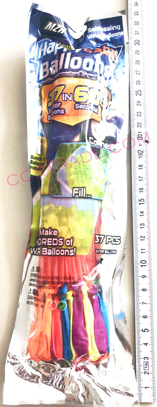 ลูกโป่งน้ำก้าน 37 ลูก+หัวก็อกถุง 32 ซม.(มี มอก.)