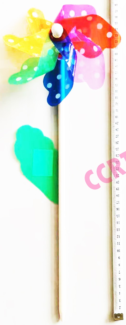 กังหันลมสีสดก้านไม้ 47 ซม.