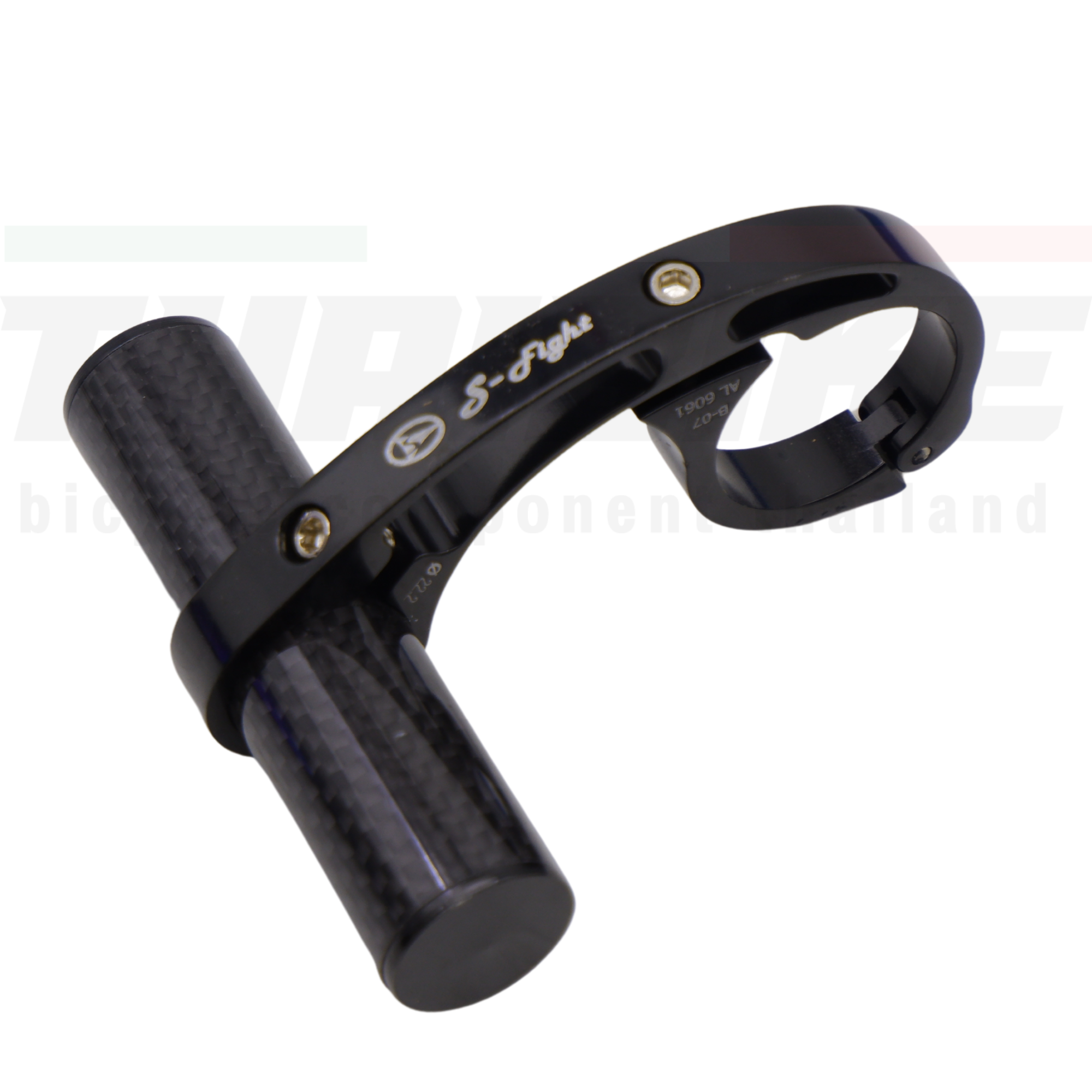 ตัว T ขาเสริมยึดไฟ ยืดไมล์จักรยาน แบบคาร์บอน ยี่ห้อ S-FIGHT แบบ โค้ง