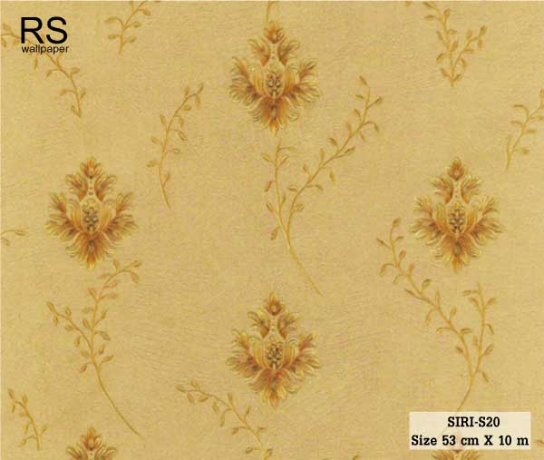 วอลเปเอร์ ลายดอกไม้วินเทจสีทอง พื้นทอง SIRI-S20