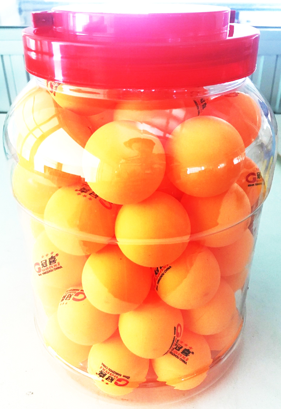 ลูกปิงปองส้ม 40 มิลกระปุกใหญ่ 60 ชิ้น