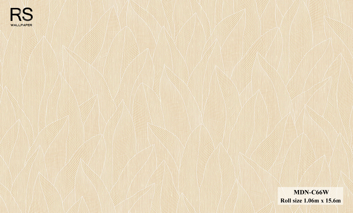 วอลเปเปอร์ลายใบไม้สีเหลืองทอง MDN-C66W