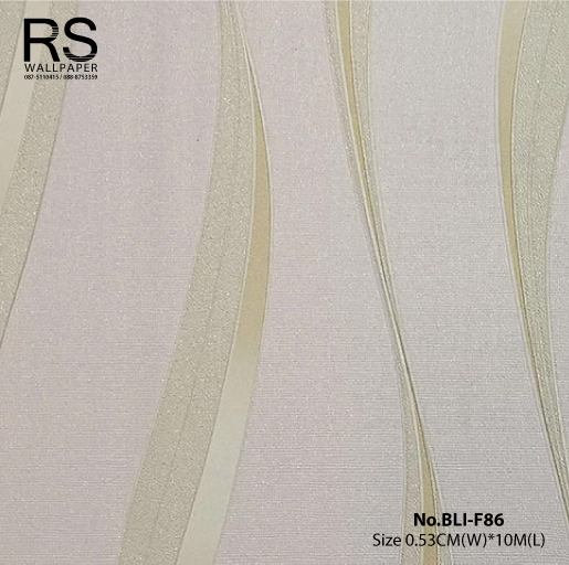 วอลเปเปอร์ ลายเส้นสีเขียวทอง พื้นสีขาว No.BLI-F86