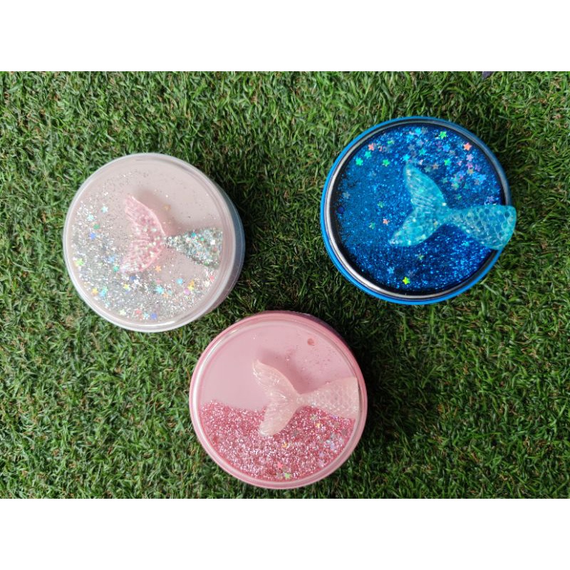 กล่องใส่รีเทนเนอร์ กล่องรี กลิตเตอร์วิ้งๆ นางเงือกสวยมาก พร้อมส่งจากไทย