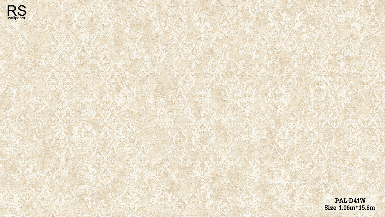 วอลเปเปอร์ ลายหลุยส์คลาสสิคพื้นปูนเปลือยสีน้ำตาล PAL-D41W