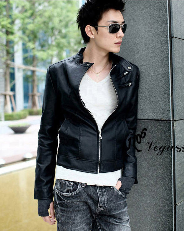 เสื้อหนังแฟชั่น พร้อมส่ง แจ๊กเก็ตหนัง สีดำ แขนยาว คอปก แต่งซิปตรงอกเสื้อ ใส่ขี่มอเตอร์ไซด์ ใส่เที่ยว ใส่ไปทำงาน ใส่ออกงานได้