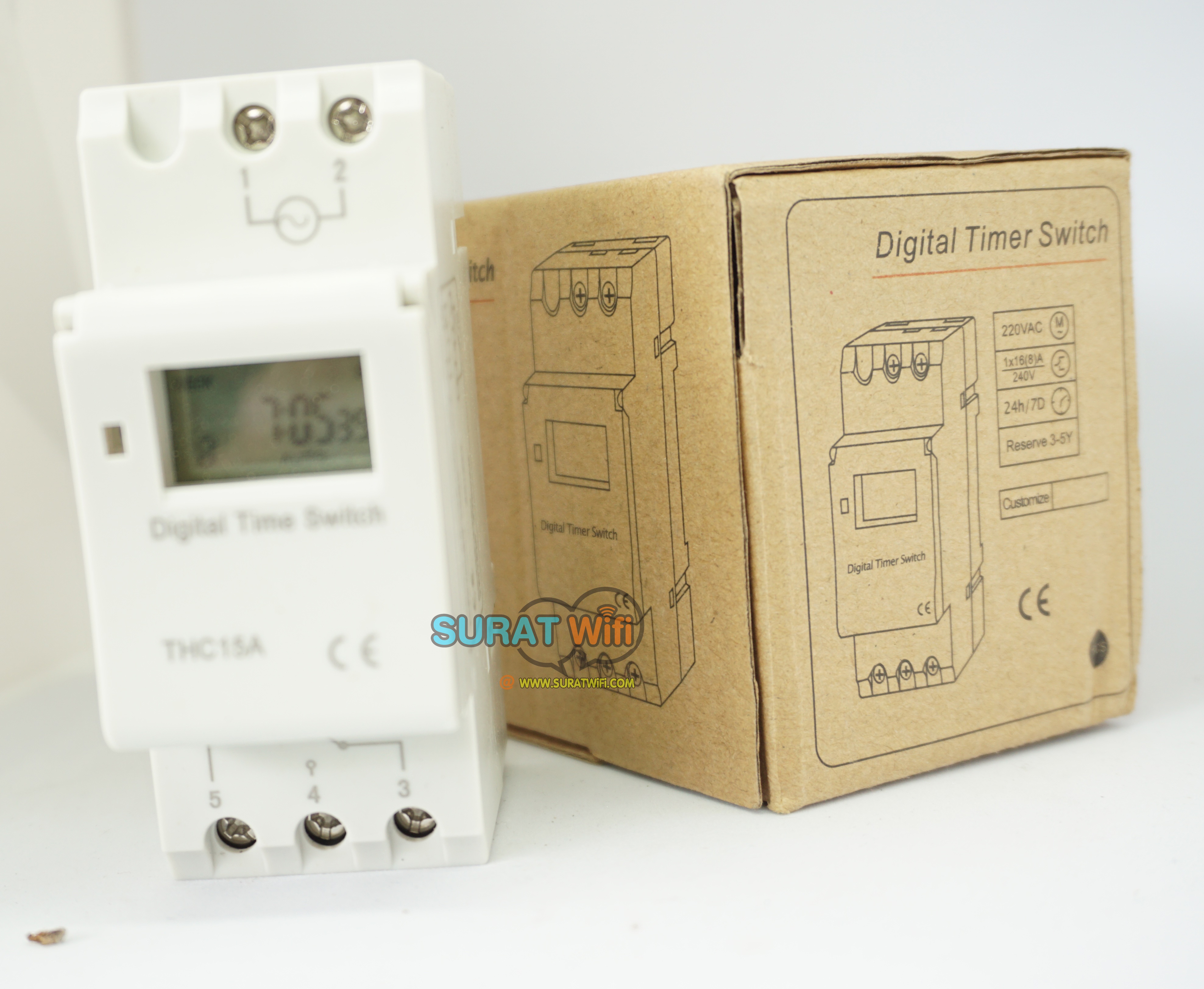Digital Timer 220V 16A รุ่น THC15A (เครื่องตั้งเวลาเปิดปิด)