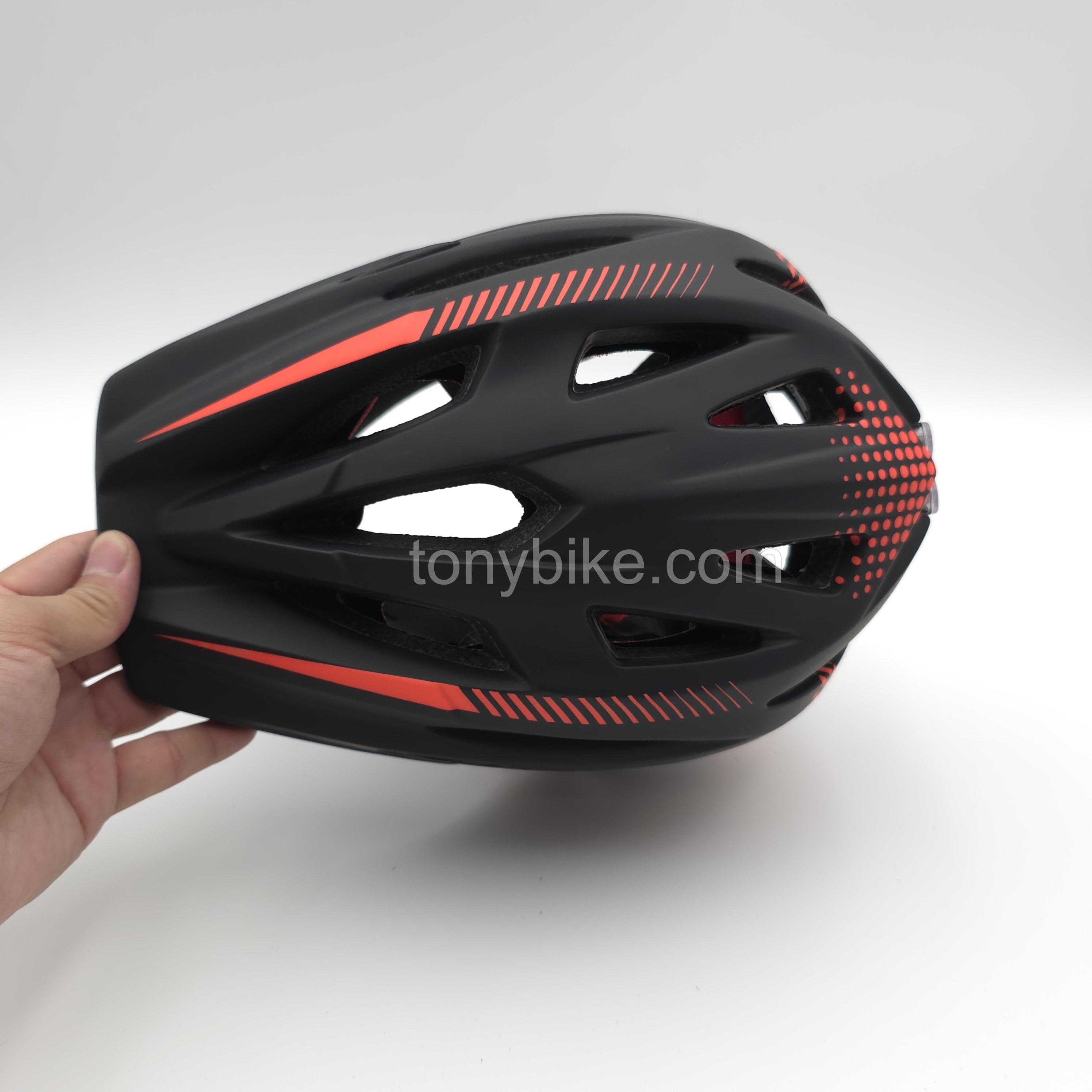 หมวกจักรยานเด็ก เต็มใบ สีดำส้ม 46-53 ซม.