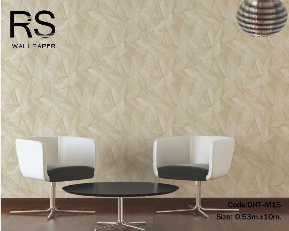 วอลเปเอร์ลายไม้3D สีน้ำตาลส้ม ขอบเทา(Rustic Style)DHT-M15