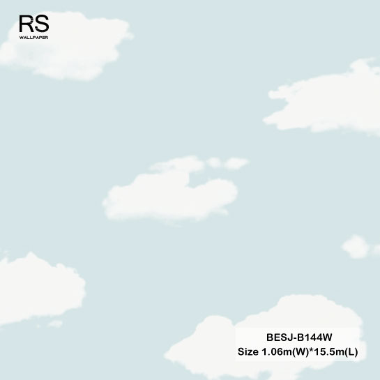 วอลเปเปอร์ลายท้องฟ้า สีฟ้าอ่อน BESJ-B144W