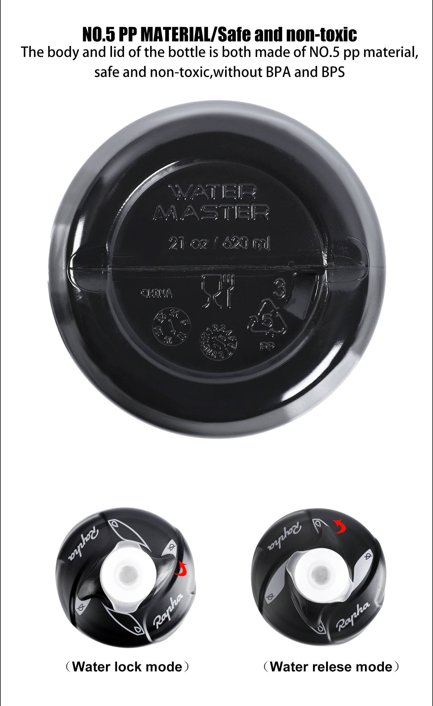 NEW !!ขวดน้ำจักรยาน rapha ของแท้ พลาสติกนุ่ม ขนาด 620ml พิเศษแถมฟรีฝาปิดขวด