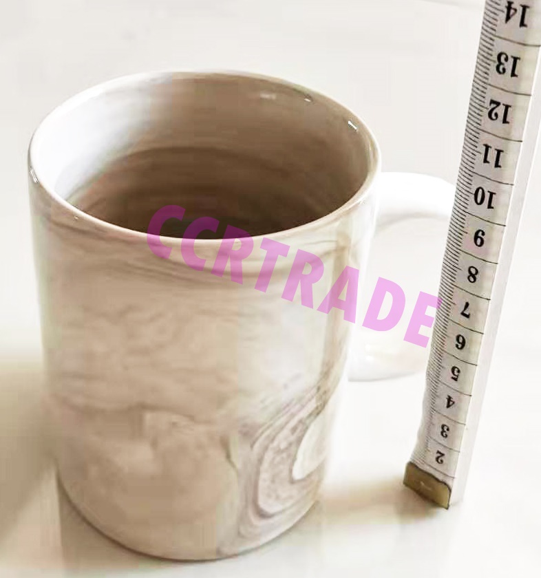 แก้วกระเบื้องมีหู ลายหินอ่อน 7.5x9 ซม.(งานหนา)