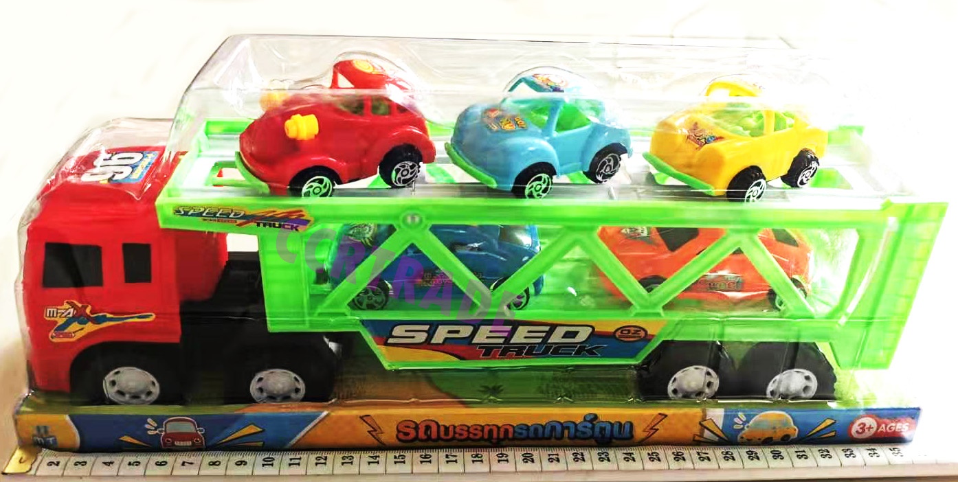 รถบรรทุกรถแข่งการ์ตูน 5 คันฝาครอบ 36 ซม.(1x3)