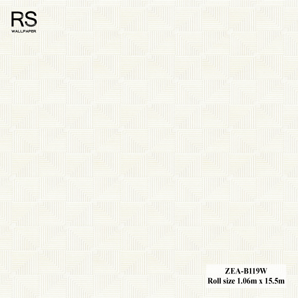 วอลเปเปอร์สไตล์โมเดิร์นกราฟฟิค สีขาว ZEA-B119W