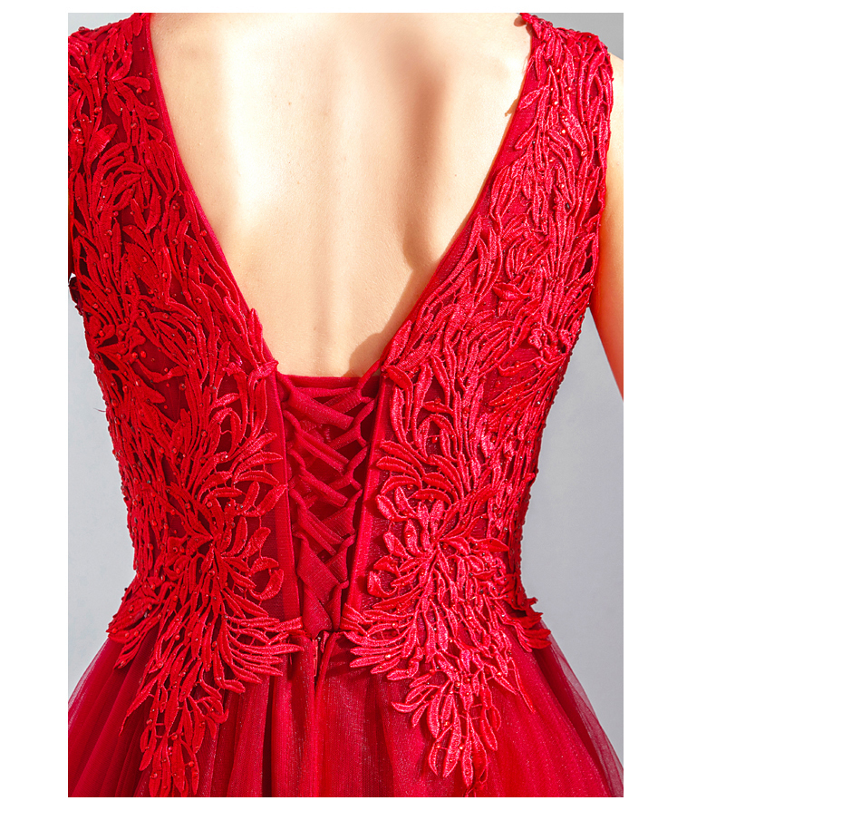 DL082 **พรีออเดอร์** ชุดออกงานสีแดง ชุดราตรี เดรสยาวออกงาน (Night party dresses) ชุดไปงานแต่งงานสวยๆ "ธีมสีแดง"