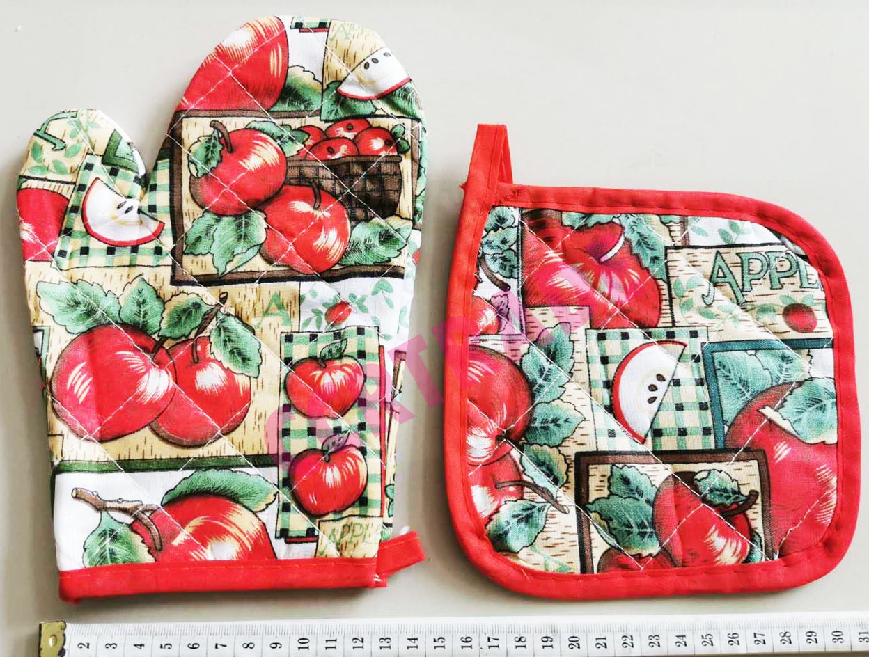 ถุงมือจับของร้อน+ผ้าจับถุง 29 ซม.