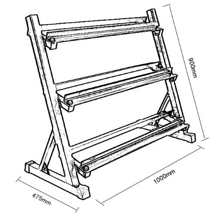 ชั้นวางดัมเบล 3 ชั้น Rack Dumbell เหล็กหนา รับน้ำหนักมาก