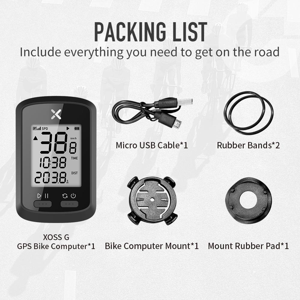 ไมล์วัดความเร็วจักรยานแบบ GPS ยี่ห้อ XOSS G+ ชาร์จ USB มีไฟกลางคืน