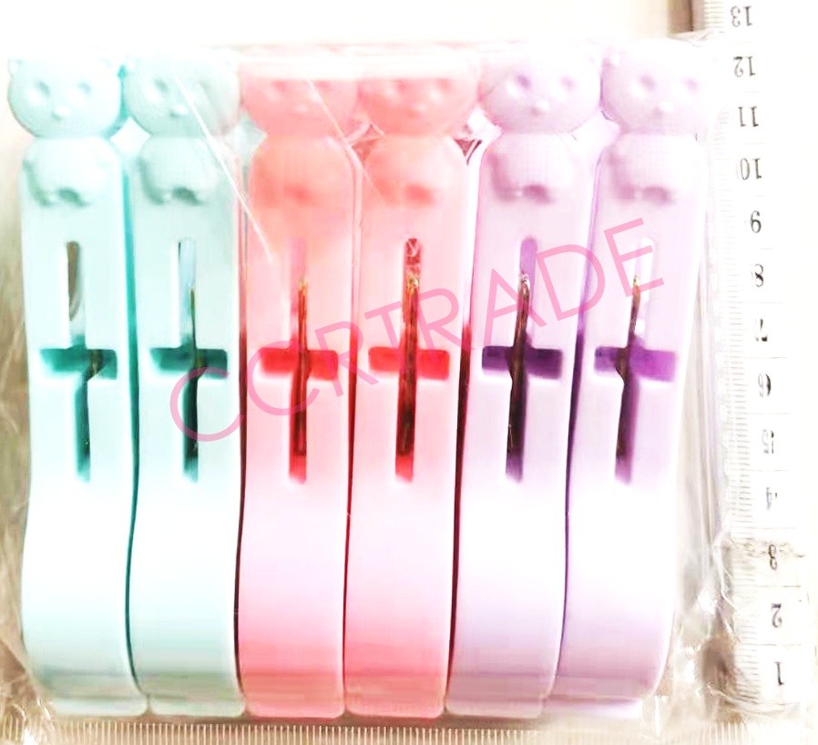 ไม้หนีบการ์ตูนสีหวานใหญ่ 6 ชิ้น 11 ซม.