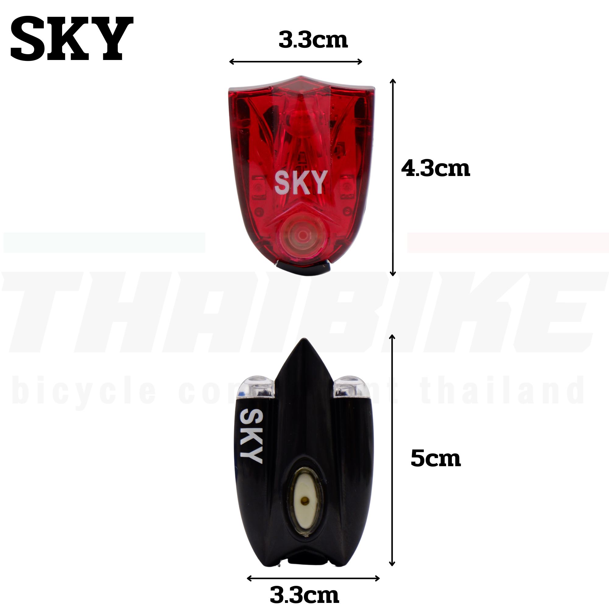 ชุดไฟติดหมวกจักรยาน SKY แบบชาร์จ USB ไฟหน้าท้ายจักรยาน