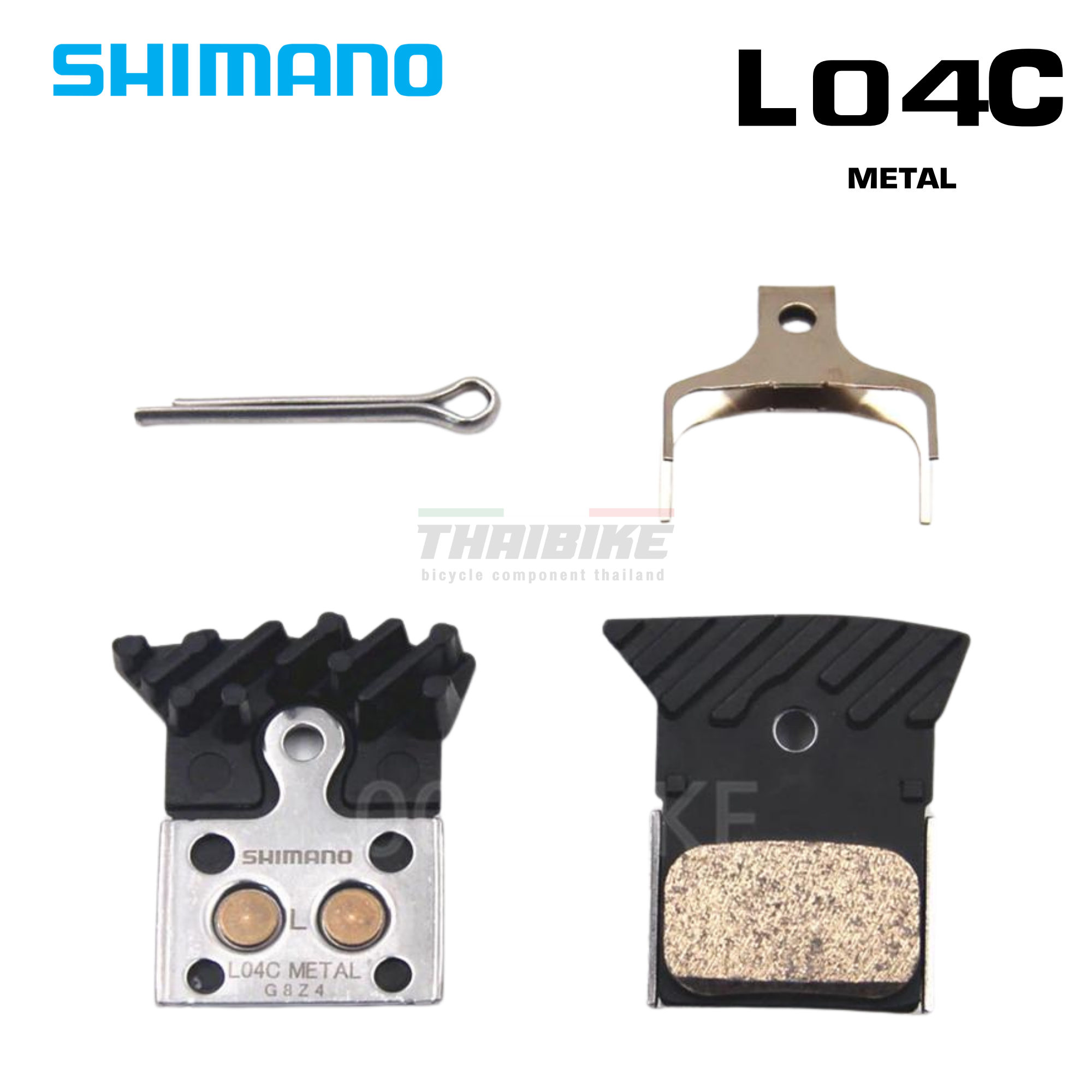 แผ่นยางเบรคดิสจักรยานเสือหมอบ SHIMANO DURAACE BRR9170/BRRS805/BRRS505, METAL (L04C), W/FIN, มีปีก