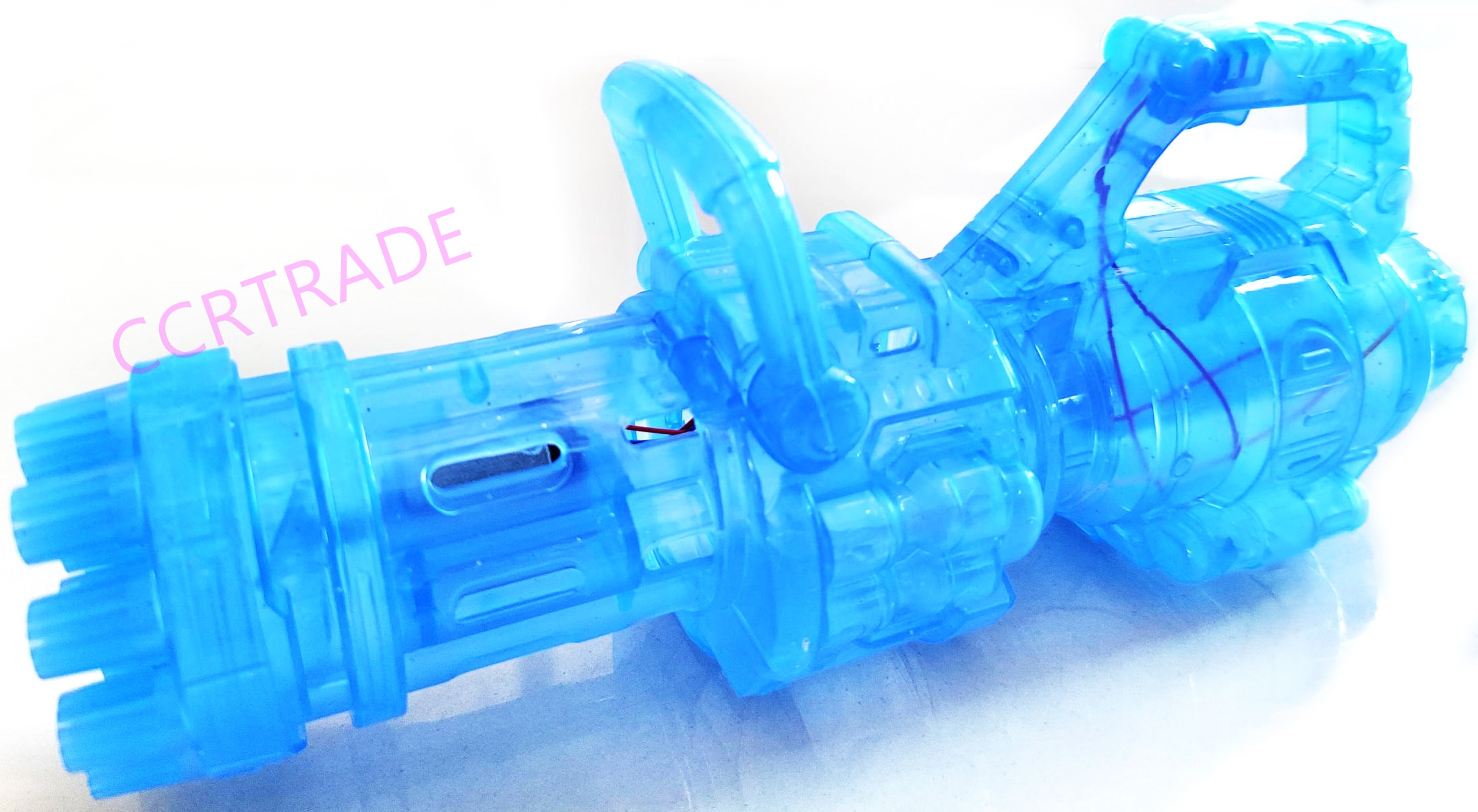 ปืนกลมือเป่าฟอง มีไฟ+น้ำยากล่อง 10x25 ซม.(งานห้าง)(1x3)