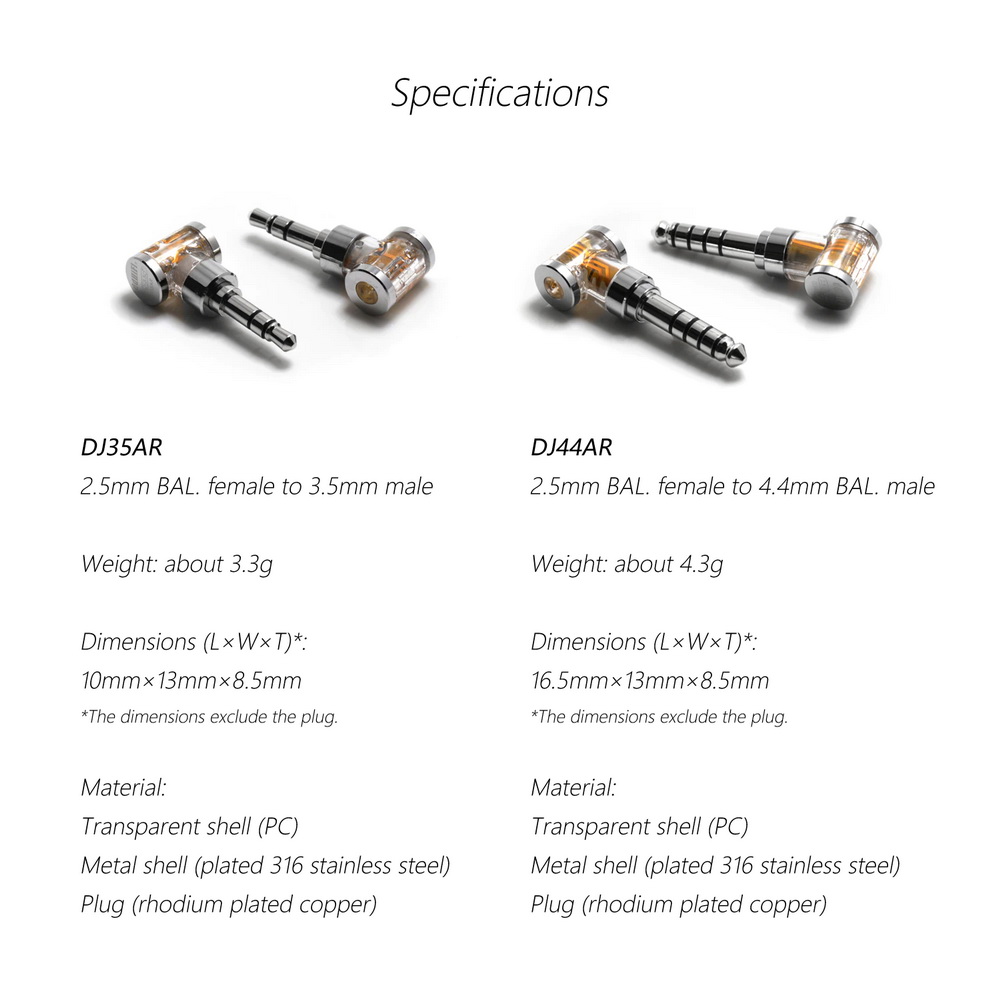 ขาย DD DJ44AR แจ็คแปลงหูฟัง 2.5 Balanced เป็น 4.4 Balanced หัวแจ็คชุบ Rhodium