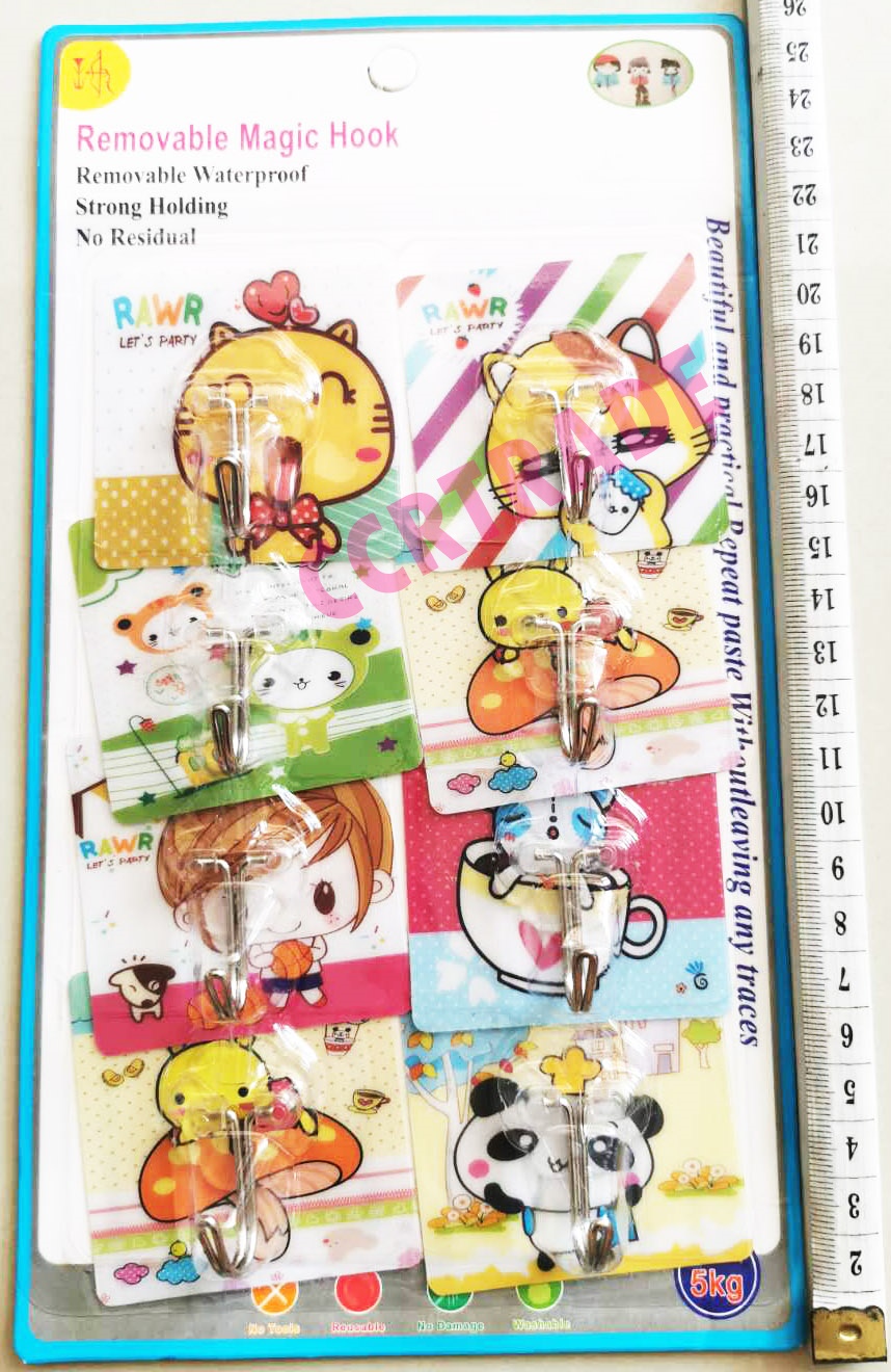 ขอแขวนการ์ตูนสุญญากาศ 8 ชิ้นแผง 25.5 ซม.