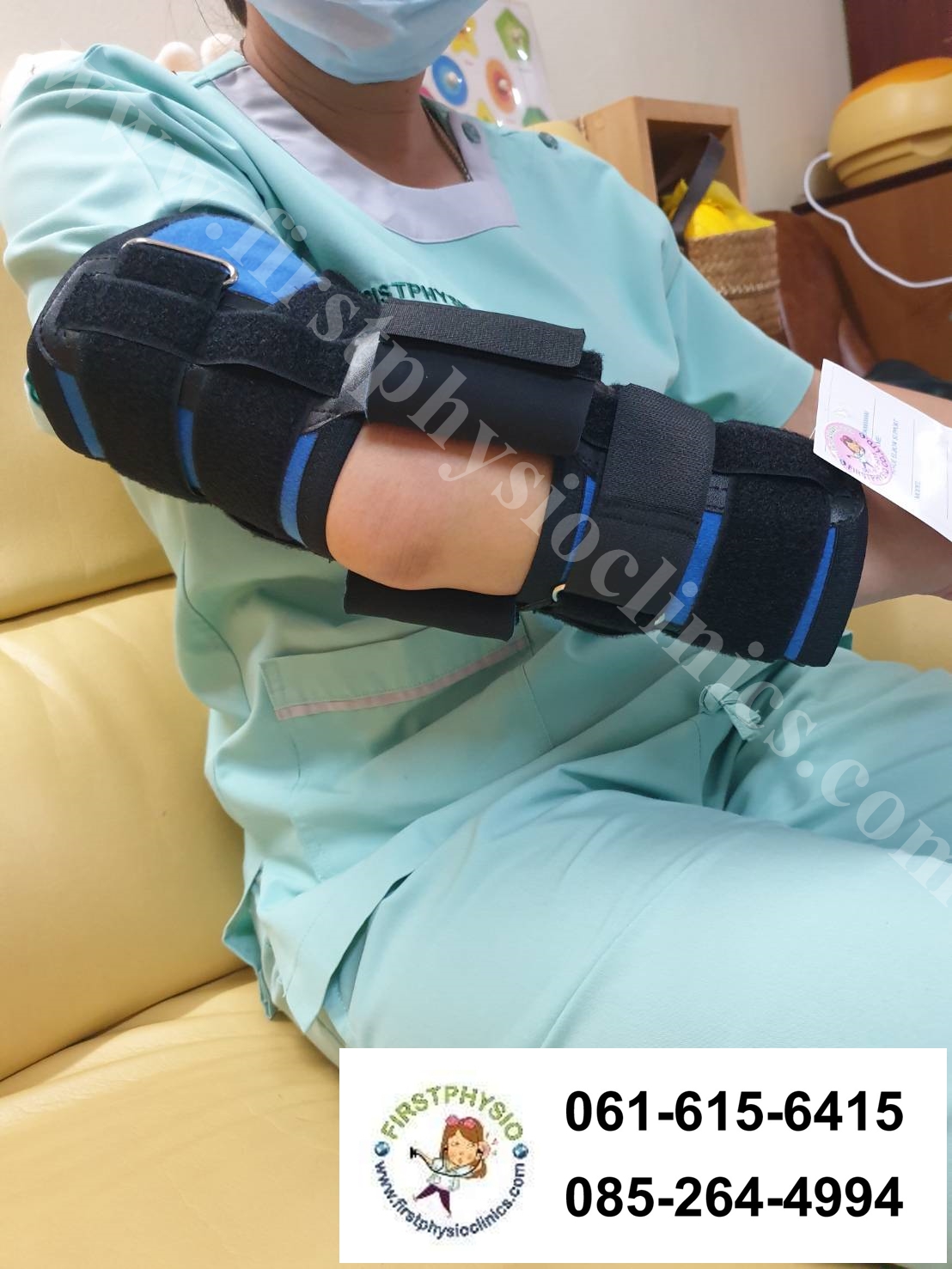 เหยียดข้อศอกผู้ใหญ่แบบปรับองศา ดามข้อศอก ข้อศอกติด Hing Elbow support S057.1