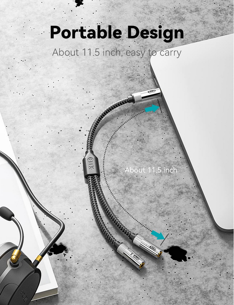 ERTK Gaming Headphone Adapter สายแปลงหูฟังไมค์ ให้ใช้กับคอมพิวเตอร์ / มือถือ / PC / Notebook