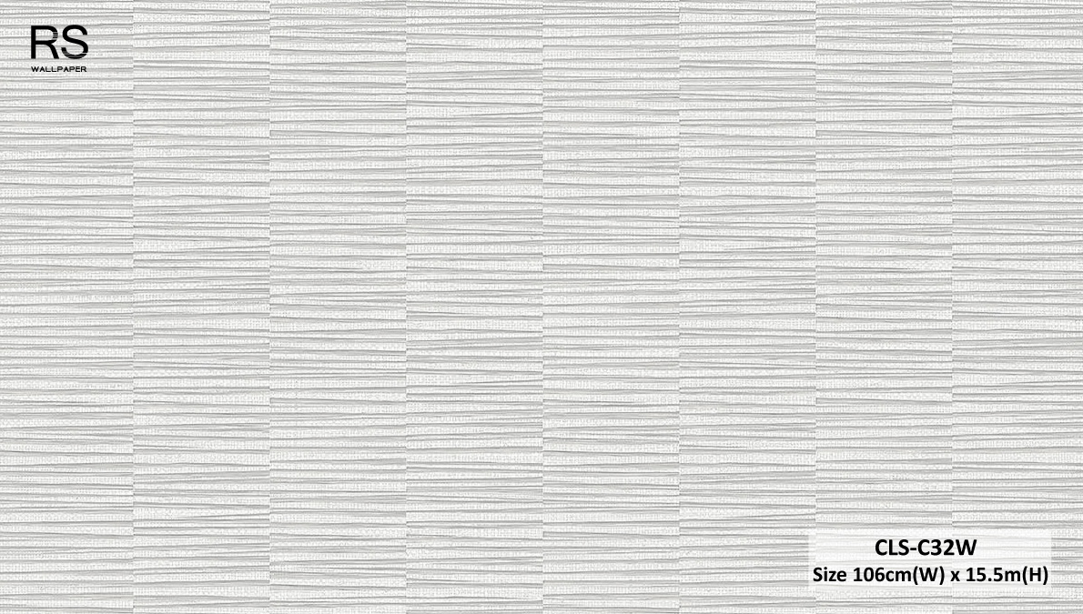 วอลเปเปอร์ลายเส้นขวางสีเทาปนเงิน CLS-C32W