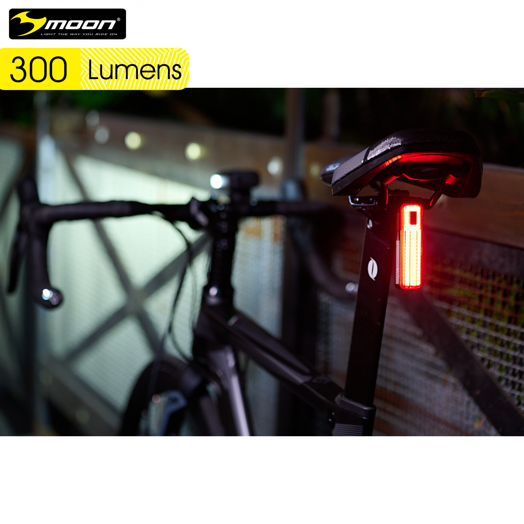 ไฟท้ายจักรยานเสือหมอบ เสือภูเขา MOON HELIX LITE 100LM HELIX SENSE 300LM