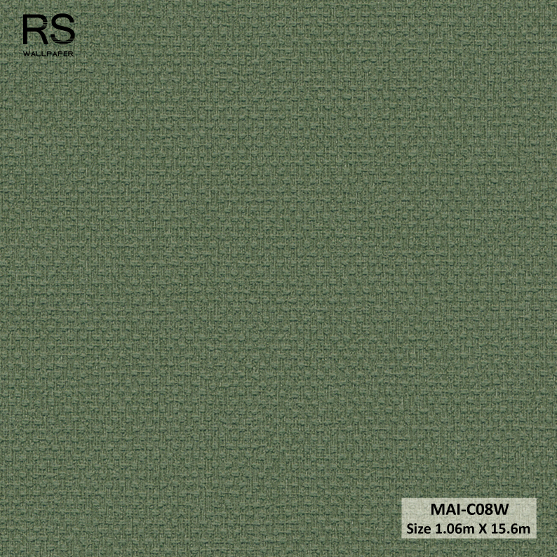 วอลเปเปอร์ลายผ้า สีเขียวแก่ MAI-C08W