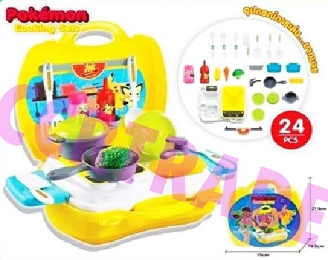 ชุดครัวโปเกม่อน 24 ชิ้นกระเป๋าหิ้ว 21x22.5 ซม.(ลิขสิทธิ์แท้)(1x3)