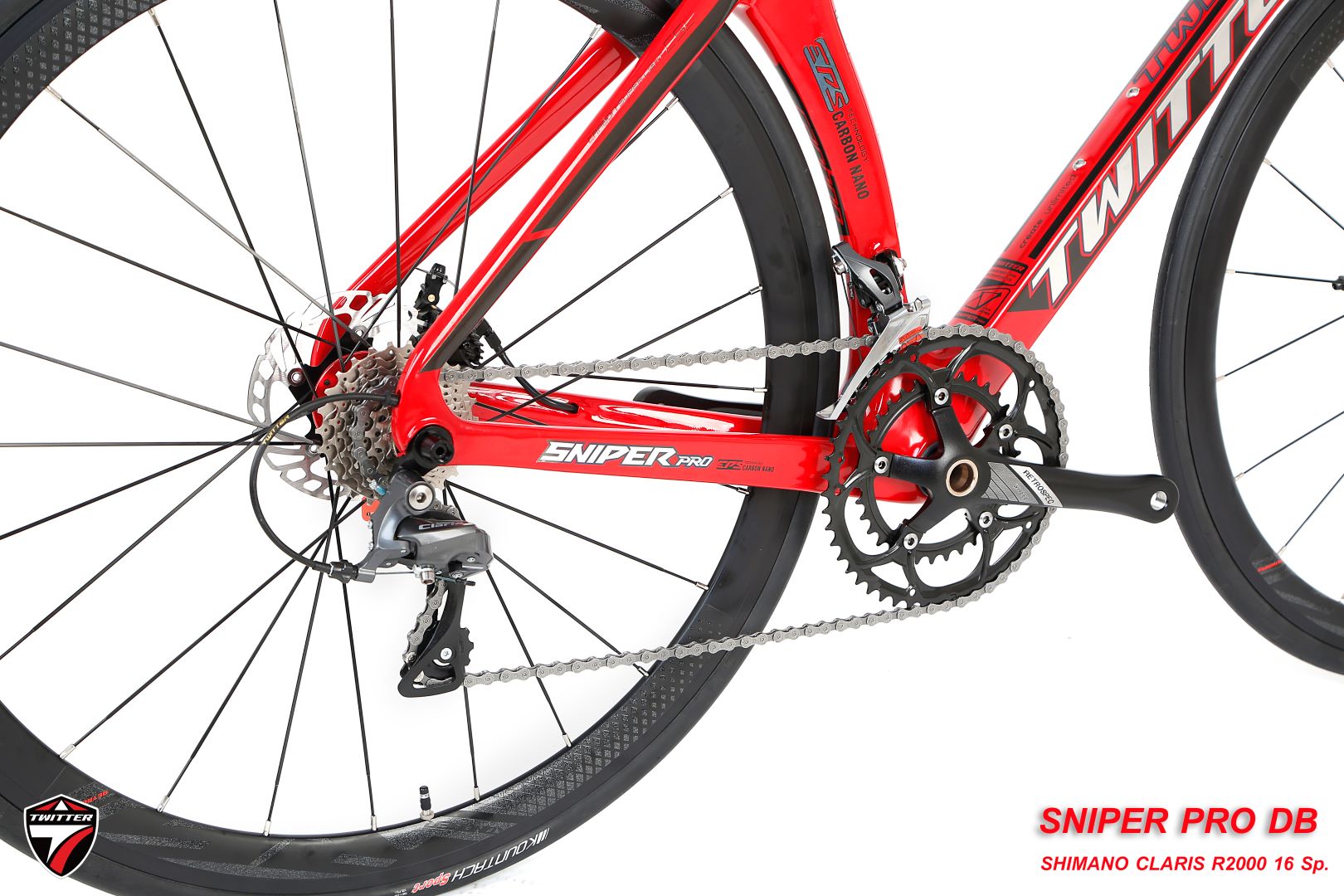 จักรยานเสือหมอบเฟรมคาร์บอน ดิสก์เบรคTWITER รุ่น Sniper PRO DB