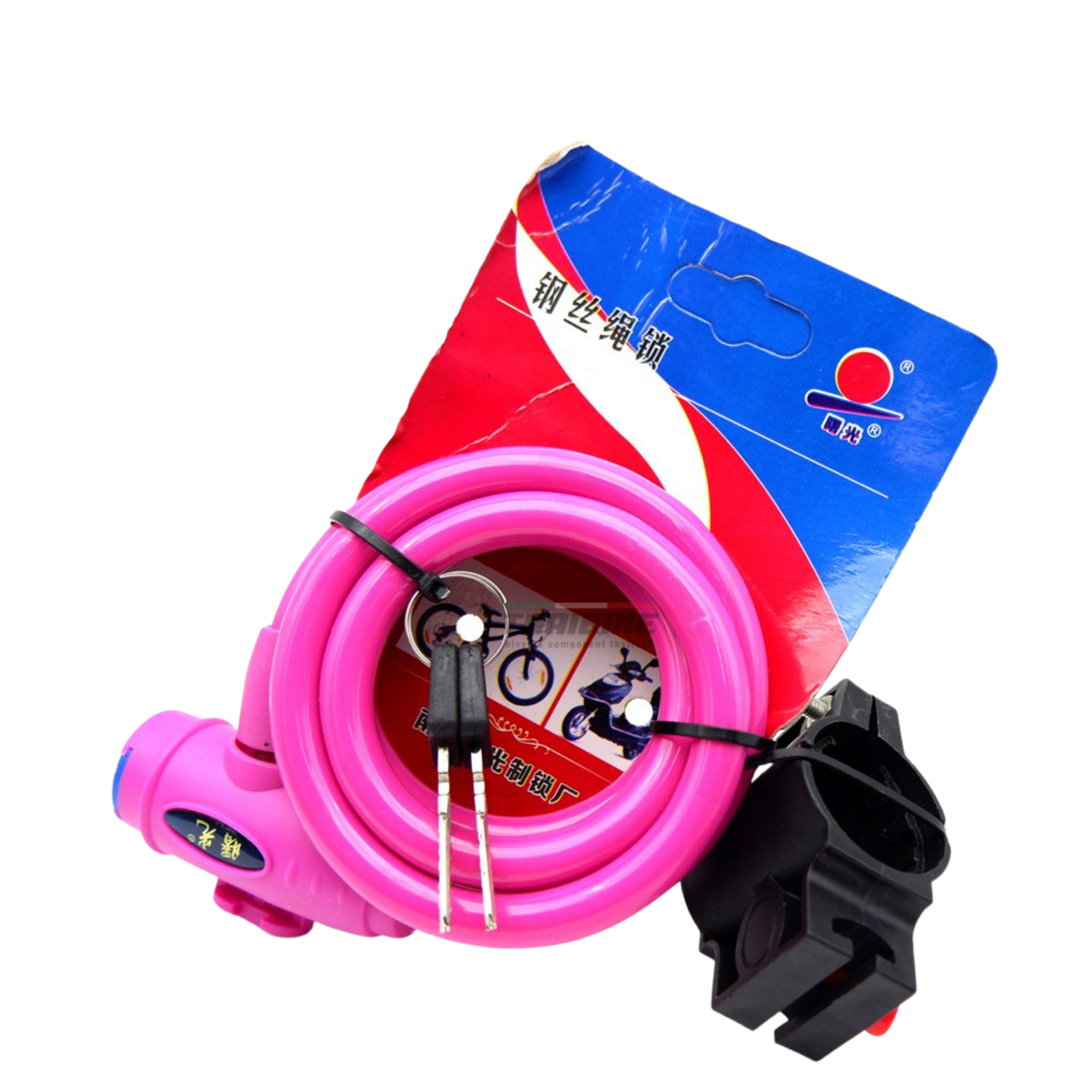 สายล็อคจักรยานแบบกุญแจ พร้อมที่ยึดติดกับตัวรถ ยี่ห้อ CH1