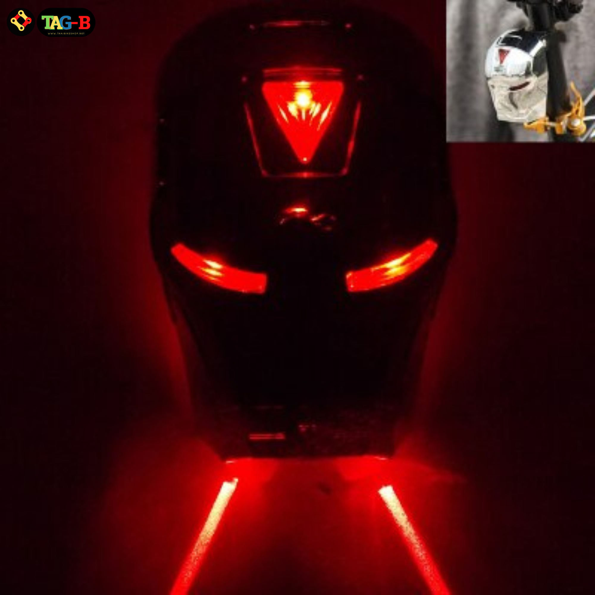 ไฟท้ายจักรยานเสือหมอบ เสือภูเขา มีเลเซอร์สร้างเลนส์