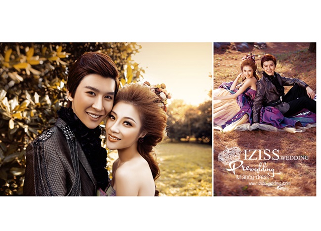 PW022 -**เลิกผลิตค่ะ** ชุดคู่ถ่ายพรีเวดดิ้ง (prewedding dress) & ชุดแต่งงานแฟนซี (Fancy wedding dress) "ธีมสีม่วง"